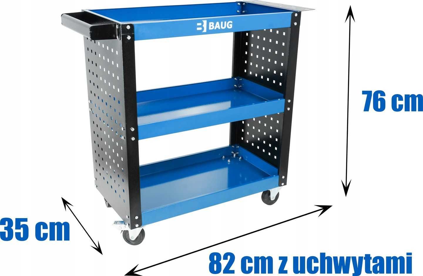 Carucior metalic scule atelier cu roti 3 rafturi (B3902)