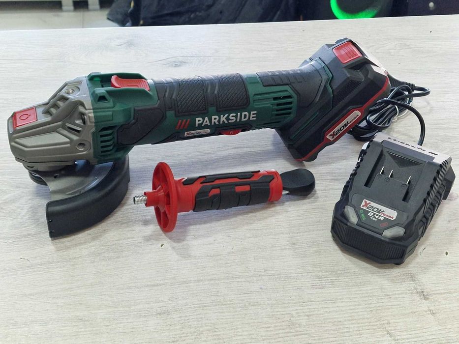 Акумулаторен Ъглошлайф Parkside PWSA 20-Li D4 + зарядно и батерия