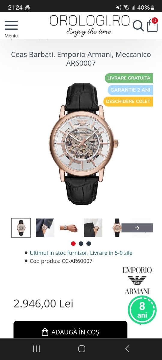 Ceas Armani Mecanic - serie AR60007