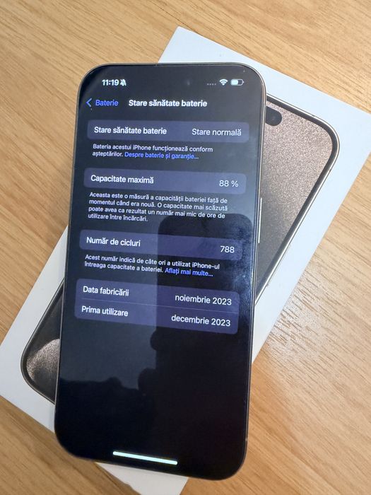 Iphone 15 pro la cutie impecabil