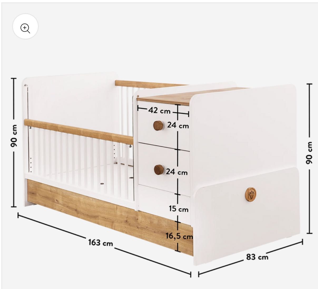Трансформираща бебешка кошара CILEK Natura Baby St (75/160см)