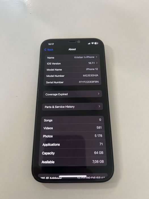 Iphone 12 64gb black 75 Battery