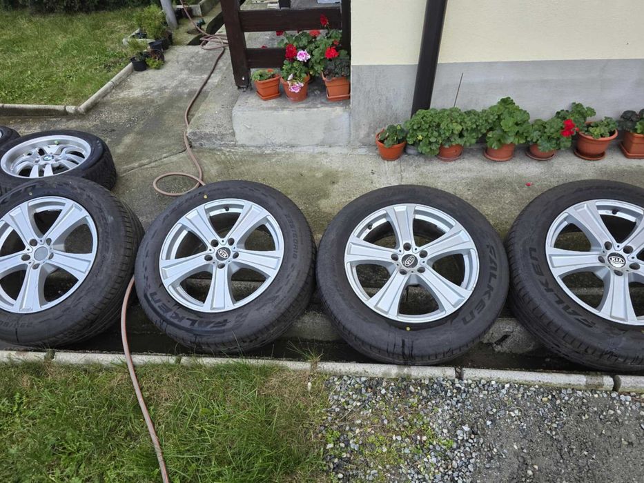 Jante aliaj KIA 5x114.3 + cauciucuri vara aproape noi 2024 235/60r18