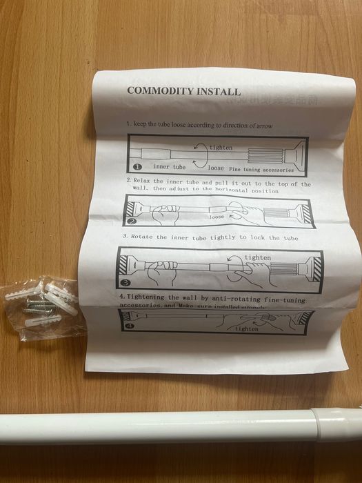 Bara perdea dus sau dulap reglabila 50-80 cm