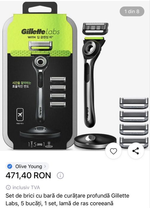 Aparat de ras Gillette Labs Travel 5 capete la pret redus