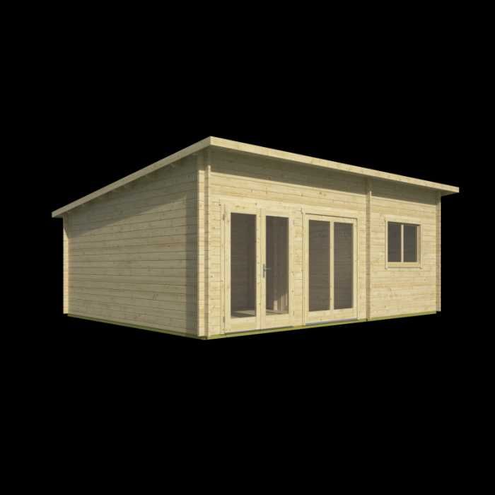 Casuta modulara din lemn "MODERNA", pereti 44mm, suprafata 34,9mp