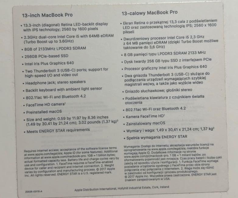 Лаптоп Макбук Macbook Pro