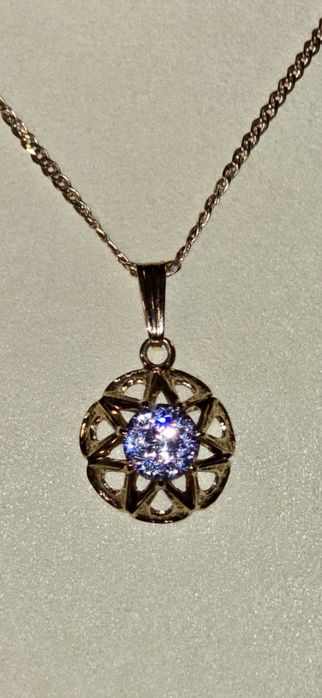 Золотой кулон СССР 583 проба с фианитом