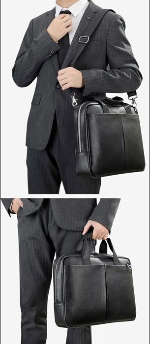 -7%Промоция•Стилна и Изискана мъжка бизнес чанта за лаптоп/Естест кожа