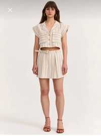 Ленен летен комплект, риза и пола-панталон