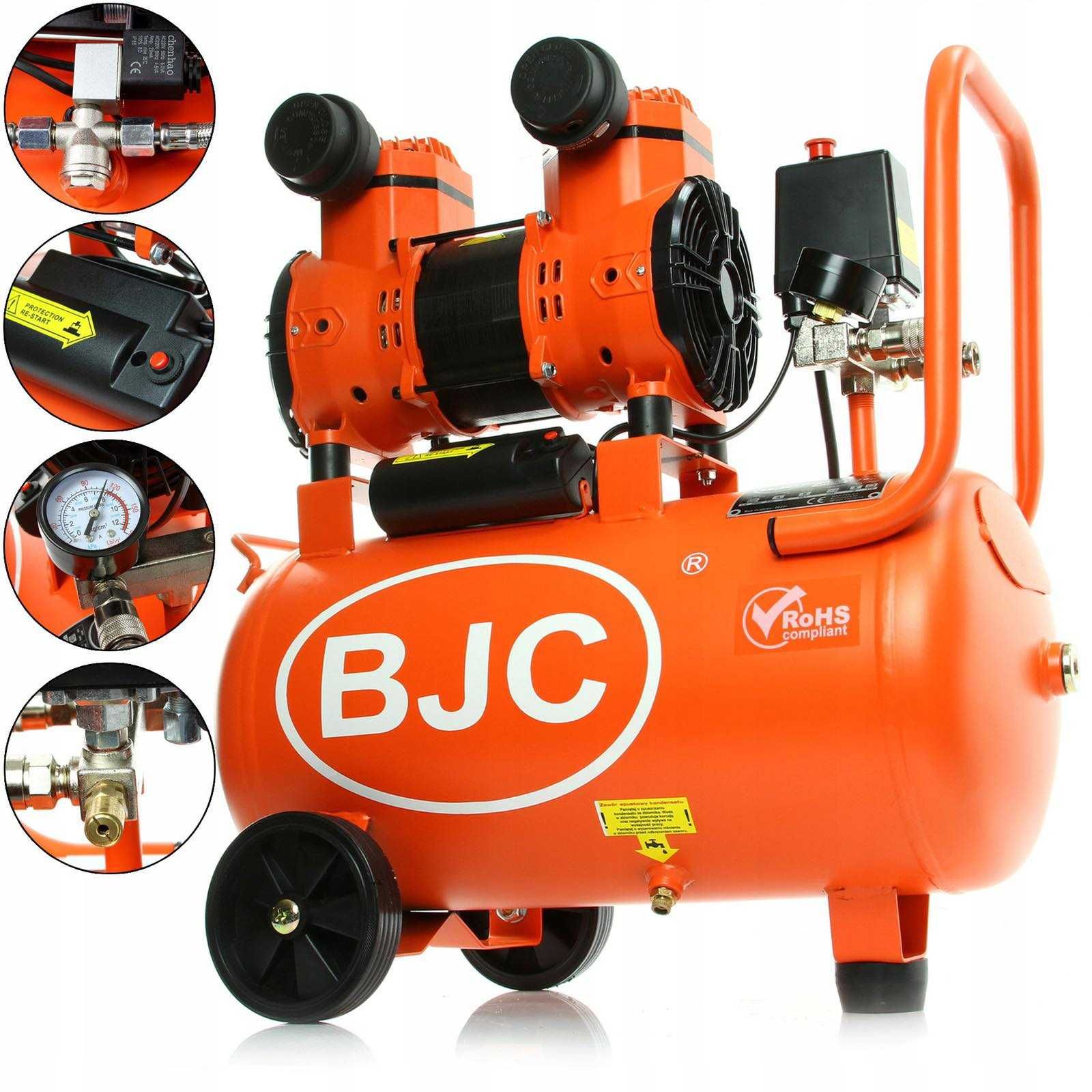 Монофазен безмаслен бутален компресор BJC 1.5 kW 220 л/мин 8 бара 24 л