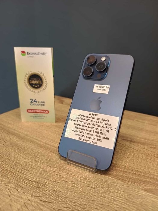 (AG51) Apple iPhone 15 Pro Max 1 TB b1048 - Garantie 2 ani!