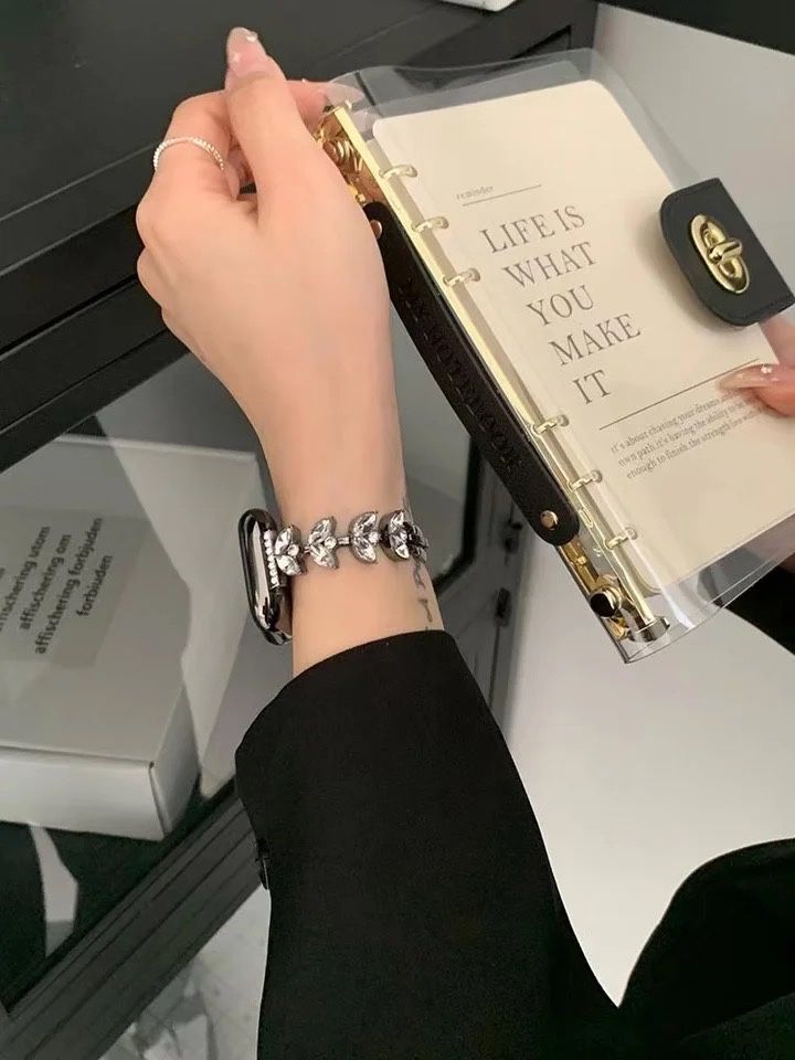 Stainless steel каишка с кристали за Apple Watch ULTRA/SE/10/9/8/7/6/5