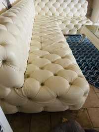 Промоция  на ъглов диван естествена кожа честър филт.