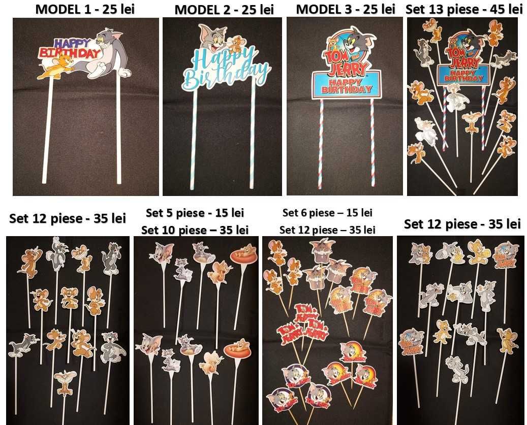 *Tom si Jerry_Decoratiuni party_Topper tort_Banner_Tatuaje sa