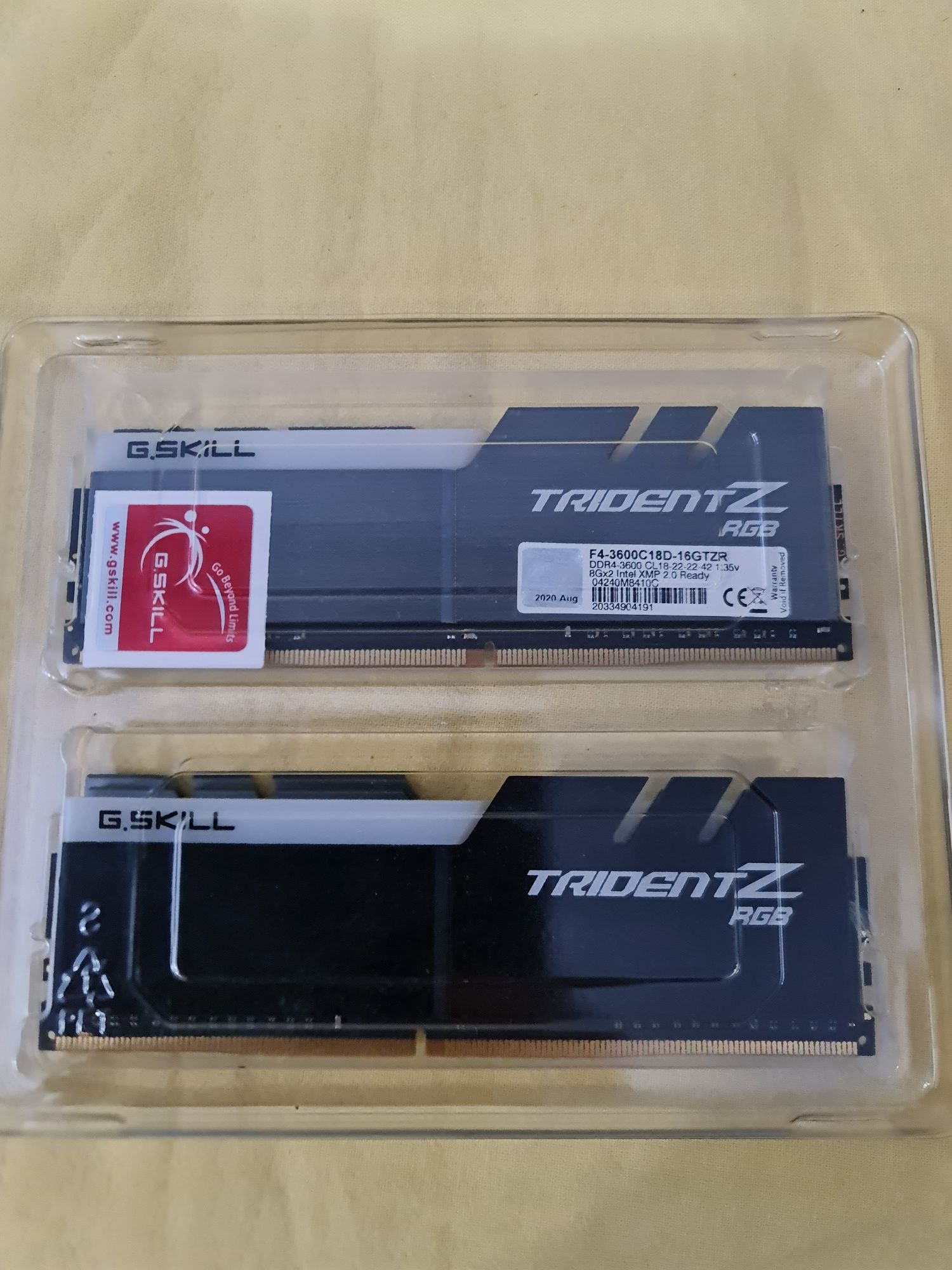 G.SKILL Trident Z RGB 16GB (2X8) DDR4 3600MHz