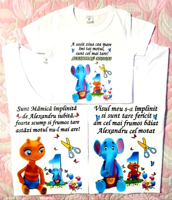 Tricouri personalizate pentru aniversare /băiețel