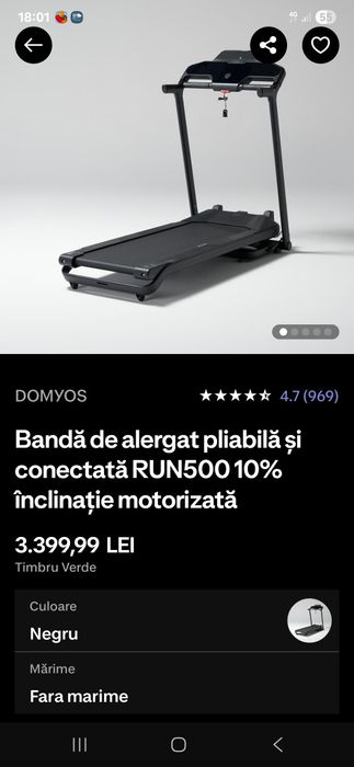 Bandă de alergat RUN500 (NOUĂ sigilata)