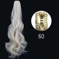 coada de par BLOND PLATINAT, cu clește, 60 cm