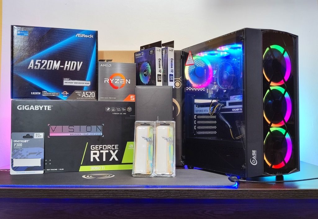 RTX 3060Ti/Ryzen 5-5500/RAM 16GB/SSD 512GB/Чисто Нов+Гаранция!