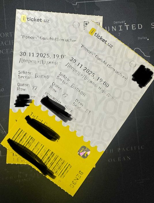 Benom Guruxining konsertiga 2 ta bilet bor 150.000 so'mdan