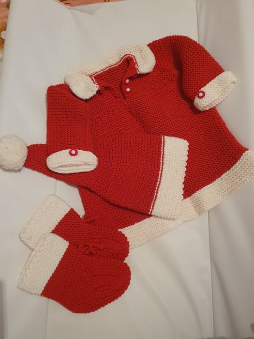 Costum Crăciuniță merinos handmade 3 luni