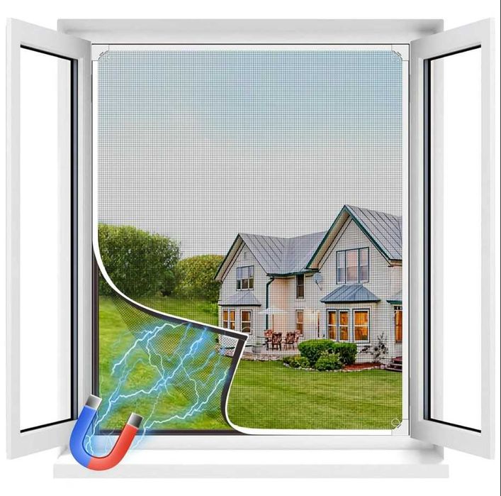 Plasă de insecte magnet pentru fereastră