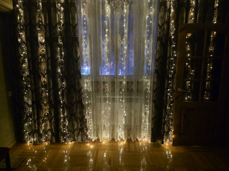 Гирлянда штора "Хвойная лапа" 3×3м волшебное украшение вашего дома