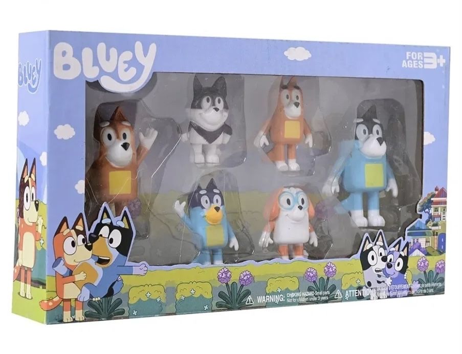 Комплект 6 броя Фигурки Блуи и Бинго, Bluey and Bingo фигурки за игра