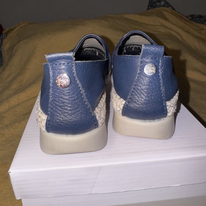 Espadrile damă piele - croco bleumarin