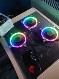 Kit 3 ventilatoare 120 mm RGB Segotep cu controller