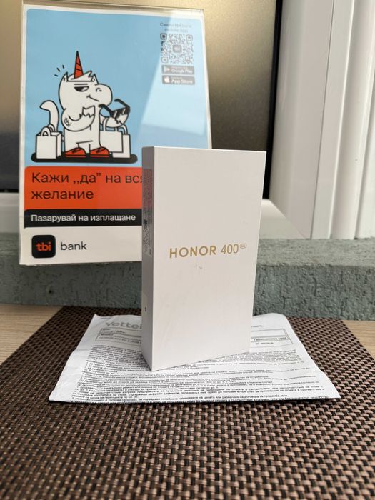НОВ! 36 Месеца ГАР. Honor 400 Лизинг от 26лв/м 8/512gb Midnight black