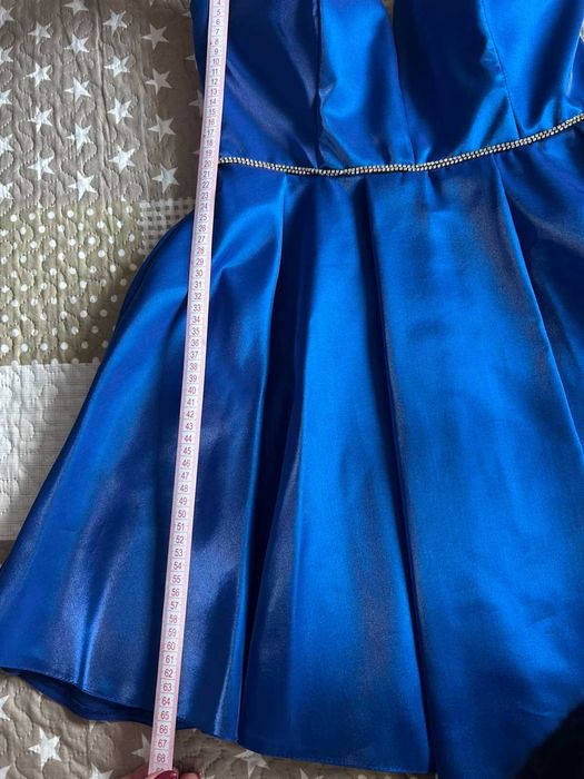 Къса,турско-синя официална рокля, подходяща и за бал