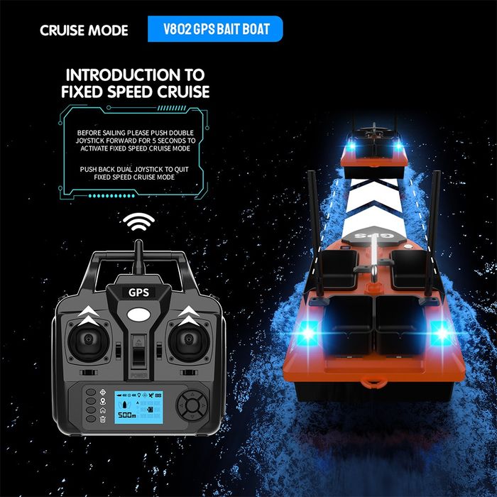 Лодка за захранка V-802 и GPS