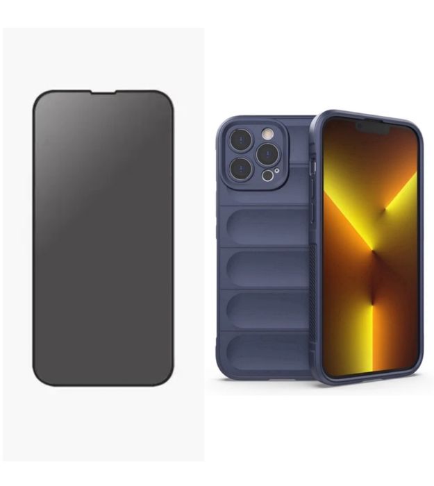 Husa Soft Anti Soc+Folie Sticla 11D 6D Privacy Iphone 16 PRO MAX PLUS