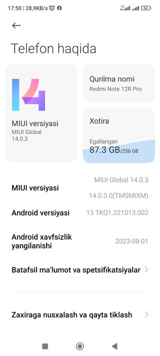 Redmi note 12R pro 5g