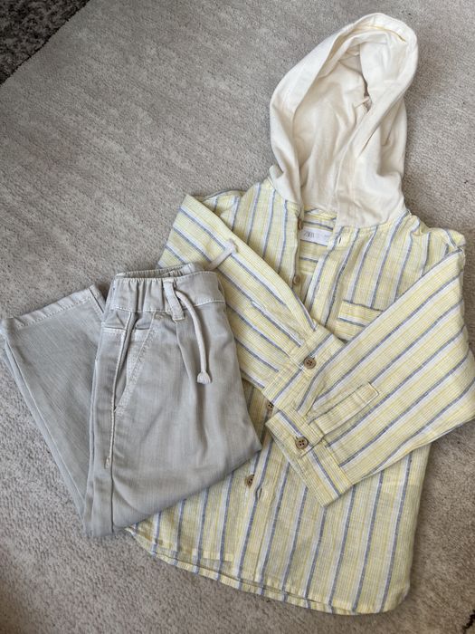 Комплект на zara /риза-панталон