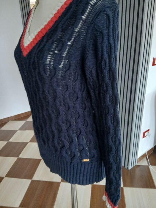 Pulover în V ,bumbac, Tommy Hillfiger