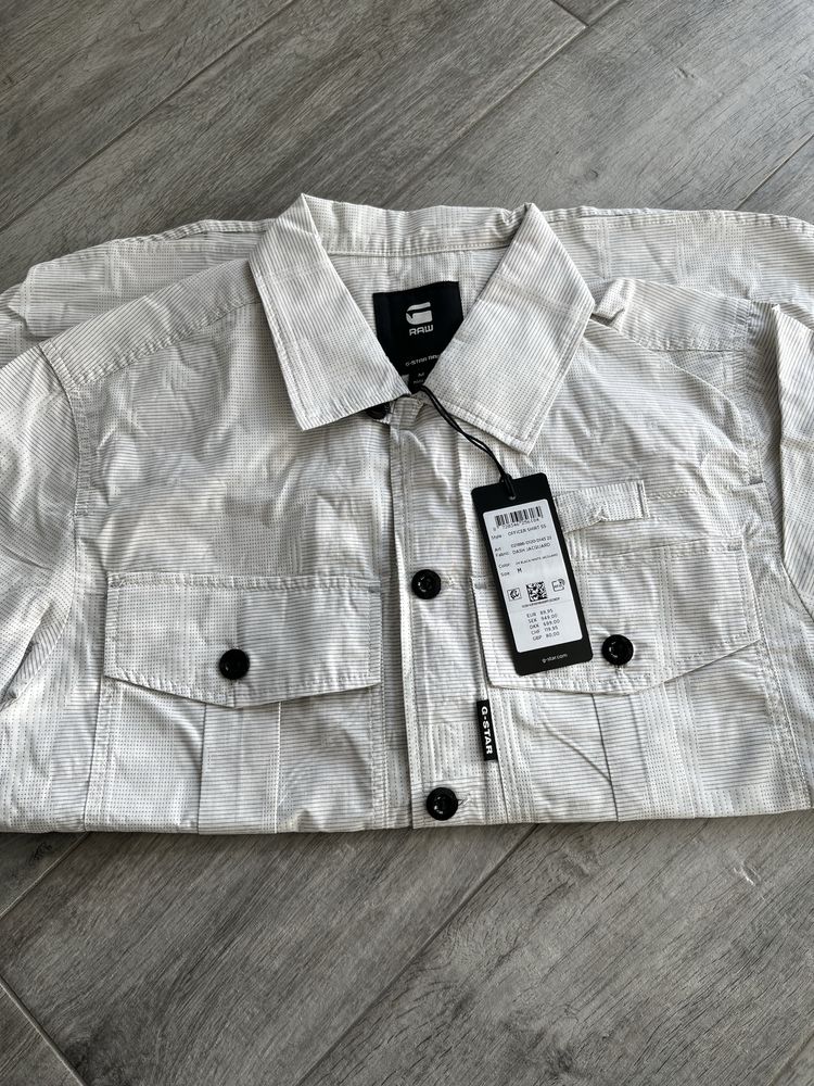 Нова дамска риза с къс ръкав G-Star RAW М бял с етикет