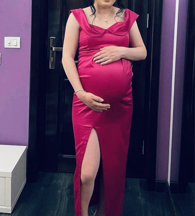 Vand rochie de ocazie pentru gravida cu trena detasabila