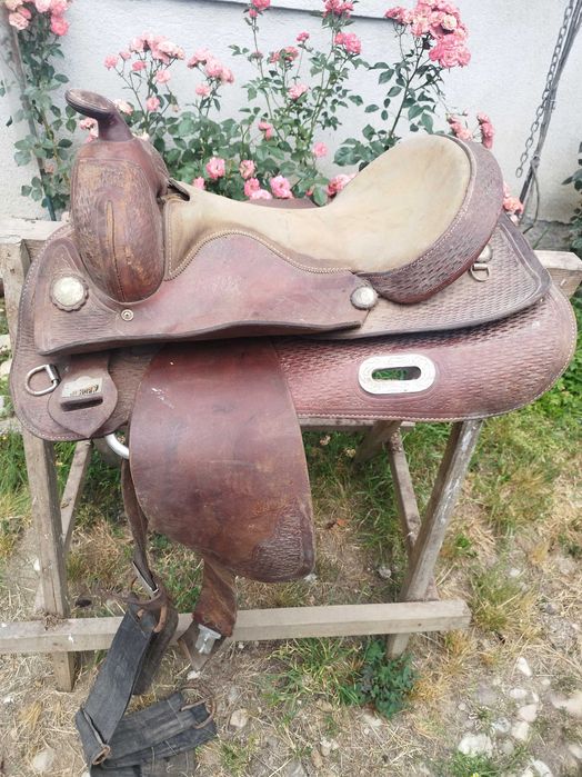 Șa piele americană model cowboy