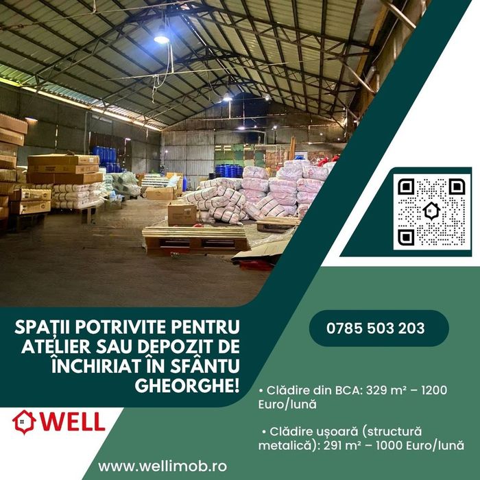 Spații potrivite pentru atelier/ depozit de închiriat în Sf Gheorghe!