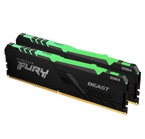 KIT Ram Kingston FURY Beast RGB, 2x8gb DDR4 3600MHz CL17 Dual Channel