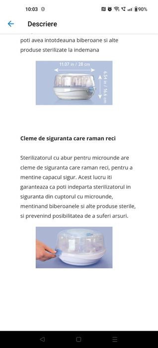 Sterilizator biberoane Philips Avent si suport biberoane