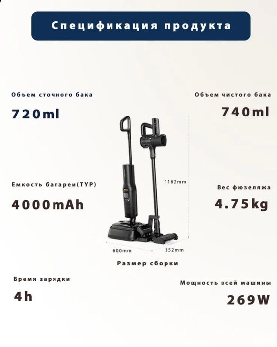 Беспроводной вертикальный Робот Пылесос Roborock F25-ACE Combo (A30)