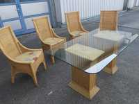 Комплект ратан маса с четири стола