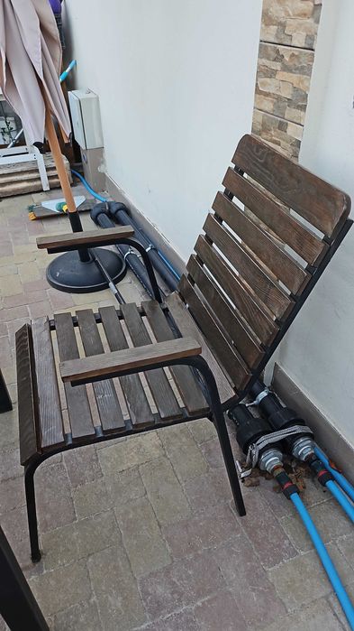 Set gradina, masa + 4 scaune lemn