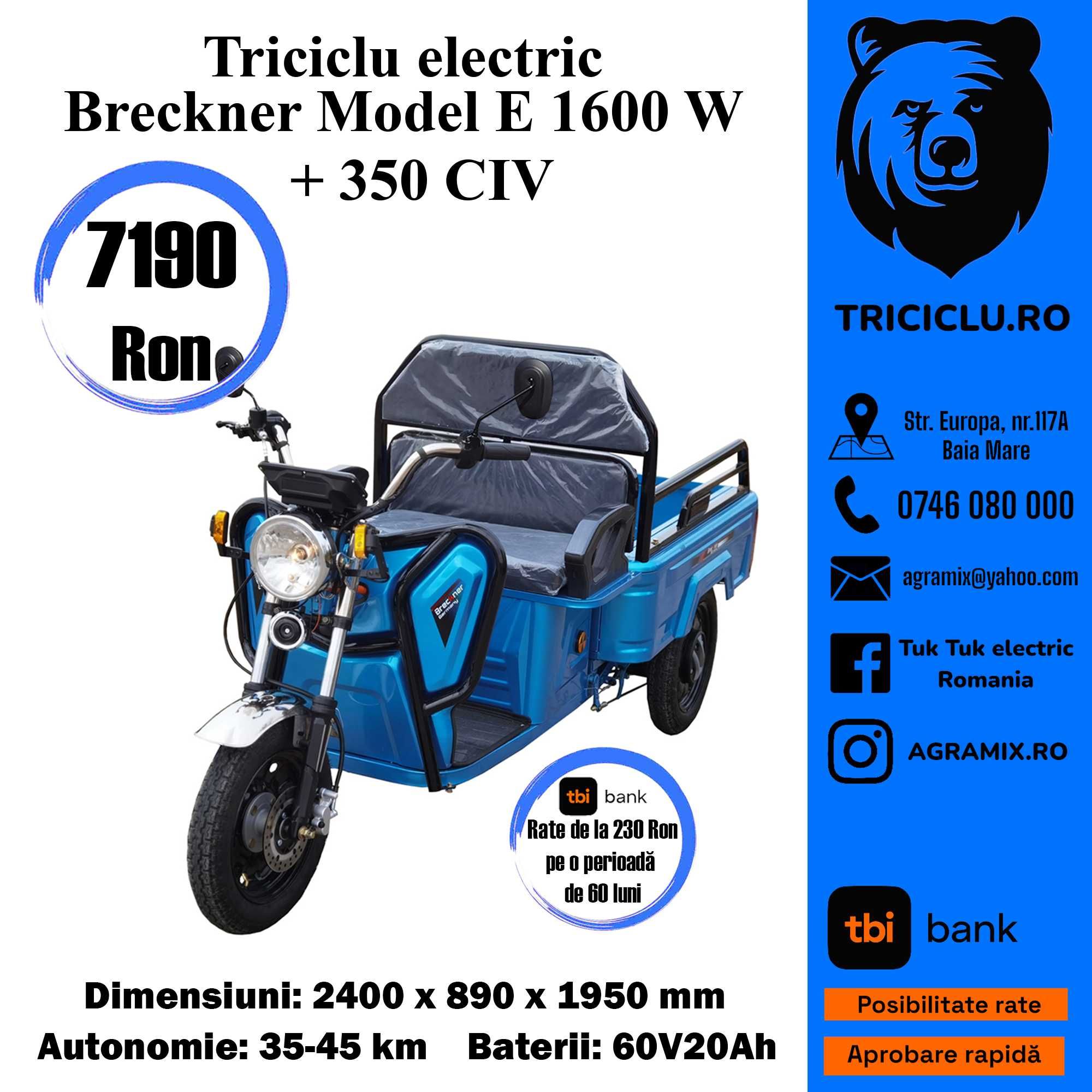 Triciclete electrice Breckner , 3 modele E- M- T