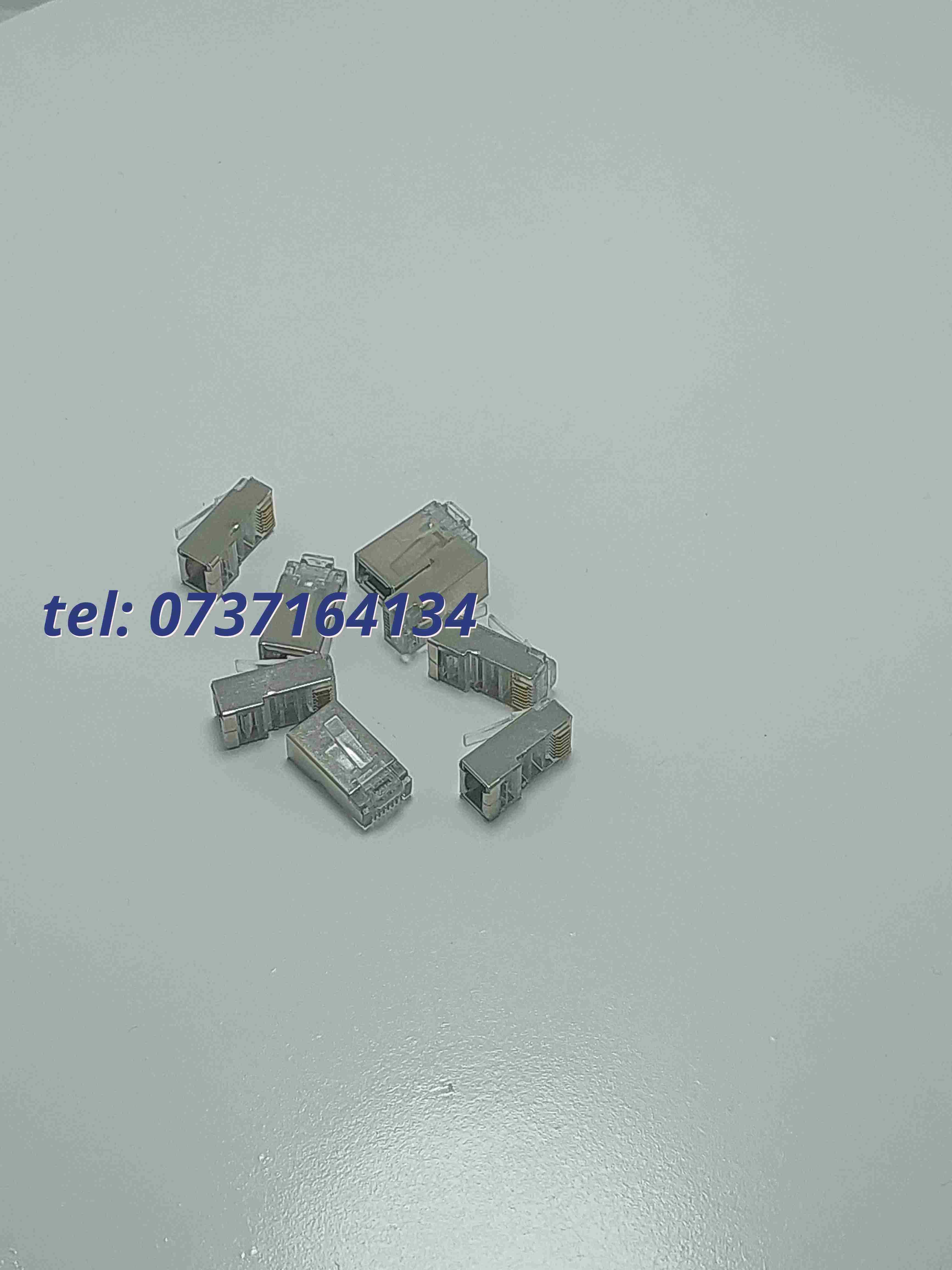 Set 10 Buc Mufa Retea Metalica Ecranata 8p8c Stp Rj 45 Pentru Ftp Sf