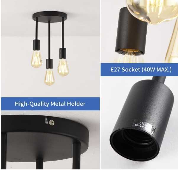 Lustra model Industrial cu 3 becuri